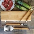 3-Piece Stainless Steel BBQ Tool Set w/ Handles & Case | https://www.bestnamebadges.com