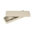 3-Piece Wheat Straw Cutlery Set in Cotton Drawstring Pouch | https://www.bestnamebadges.com
