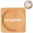 Natural Solid Wood Coaster with Raised Rim | https://www.bestnamebadges.com