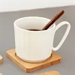 Natural Solid Wood Coaster with Raised Rim | https://www.bestnamebadges.com