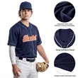Custom Mesh Fabric Button Down Baseball Jersey For Men's | https://www.bestnamebadges.com