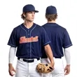Custom Mesh Fabric Button Down Baseball Jersey For Men's | https://www.bestnamebadges.com