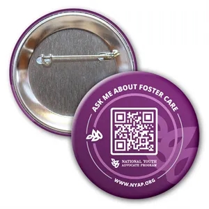 2-3/16 Diam Round Button w/ Pin