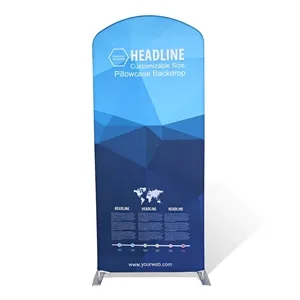 38" x 90" Double Sided Fabric Display Banner With Arch Top