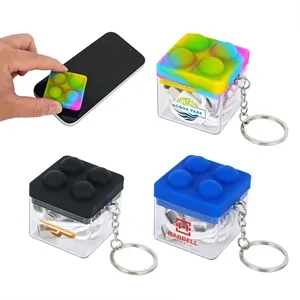 Push Pop Charging Cable with Keyring & Screen Cleaner