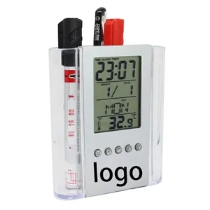 Pen Holder with Watch Calendar