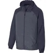 Sport-Tek Heather Colorblock Raglan Hooded Wind Jacket. | https://www.bestnamebadges.com