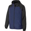 Sport-Tek Heather Colorblock Raglan Hooded Wind Jacket. | https://www.bestnamebadges.com