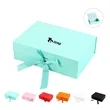 MOQ1 Magnetic Custom Color Clamshell Ribbon Paper Gift Box | https://www.bestnamebadges.com