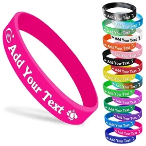 1/2" Debossed Silicone Wristband with Colorfill