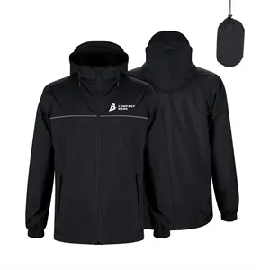 Men's Lightweight Water-Resistant Hooded Rain Jacket