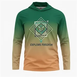 Sublimation Long Sleeve Hooded T-Shirt 180G Unisex