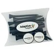 Clear Pillow Pack Golf Gift Set - 2 Ball Marker & Tees | https://www.bestnamebadges.com