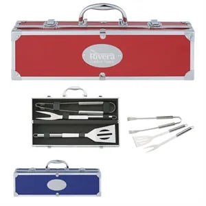 BBQ Set In Aluminum Case | https://www.bestnamebadges.com