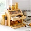 3-Tier Bamboo Bread Box w/ Utensil Drawer & Display Windows | https://www.bestnamebadges.com