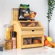 3-Tier Bamboo Bread Box w/ Utensil Drawer & Display Windows | https://www.bestnamebadges.com