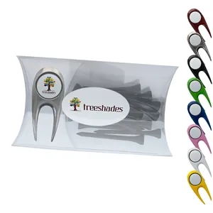 Pillow Pack Golf Gift Set - Classic Divot Repair Tool & Tees