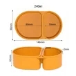 Portable 2-Compartment Silicone Container with Tethered Lid | https://www.bestnamebadges.com