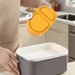Portable 2-Compartment Silicone Container with Tethered Lid | https://www.bestnamebadges.com