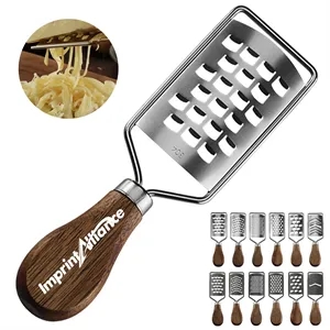 Wood Handle Stainless Steel Handheld Cheese Grater & Zester