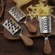 Wood Handle Stainless Steel Handheld Cheese Grater & Zester | https://www.bestnamebadges.com