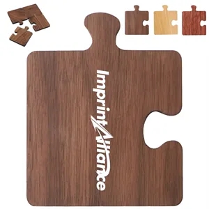 Premium Wood Puzzle Piece Coaster & Interlocking Trivet