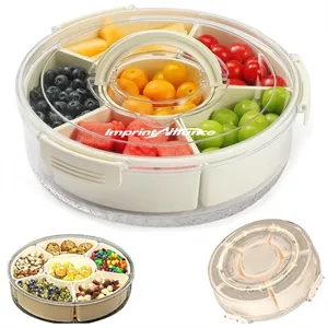Rotating Serving Tray & Airtight Storage Container w/ Handle