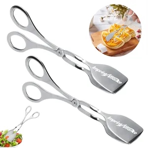 Stainless Steel Scissor-Style Flat Serving Tongs&Buffet Clip