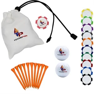 Domed Poker Chip Pouch Pack Golf Essentials Gift Set