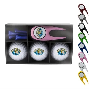 Golf Essentials Combo Box - Ball, Divot Tool & Tees