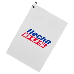 15" x 24" Cotton Terry Velour Golf Towel w/ Carabiners