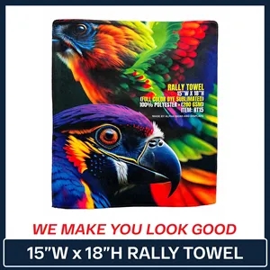 Rally/Golf Towel - 15"w x 18"h - (Full Color Dye Sublimated)