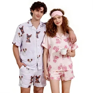 Custom Short Sleeve Cotton Pajamas Set