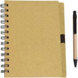 Eco Spiral Notebook with Paper Barrel Pen
