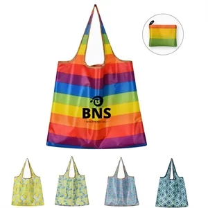 Rainbow Shopping Grocery Bags with Pouch