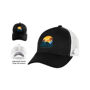 5 Panel Structured Trucker Cap With Snapback