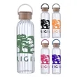 Union Printed - 21 Oz. Glass Bottle Bamboo Lid w/ Easy Carry | https://www.bestnamebadges.com