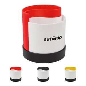 Round Plastic Desk Pen Holder W/ 2 Compartments