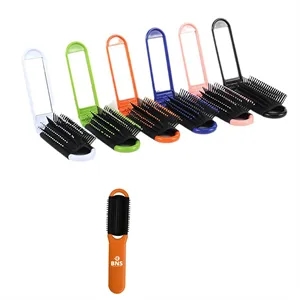 New Style Travel Foldable Hair Comb Hair Brush with Mirror