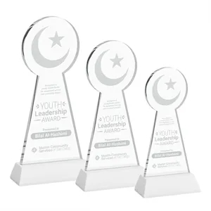 Crescent & Star Award on Hartford Base - White