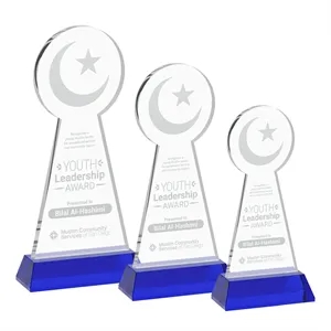 Crescent & Star Award on Hartford Base - Blue