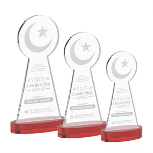 Crescent & Star Award on Alberton Base - Red