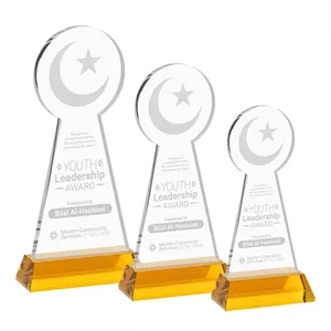 Crescent & Star Award on Hartford Base - Amber