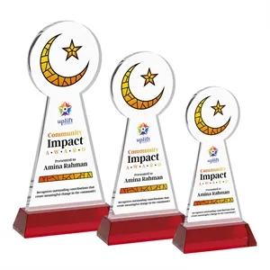Crescent & Star VividPrint™ Award on Hartford Base - Red