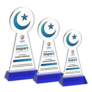 Crescent & Star VividPrint™ Award on Hartford Base - Blue