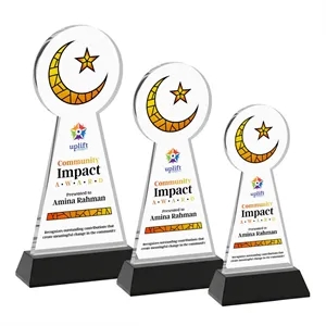 Crescent & Star VividPrint™ Award on Hartford Base - Black