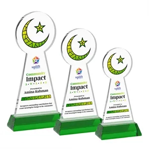 Crescent & Star VividPrint™ Award on Hartford Base - Green
