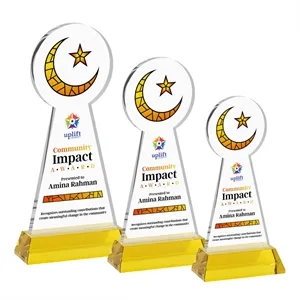Crescent & Star VividPrint™ Award on Hartford Base - Gold
