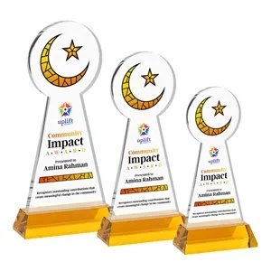 Crescent & Star VividPrint™ Award on Hartford Base - Amber