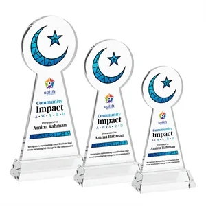 Crescent & Star VividPrint™ Award on Hartford Base - Clear